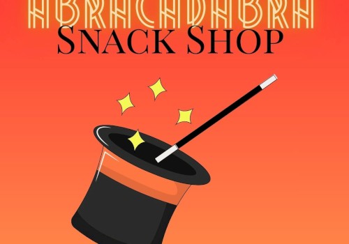 An advertisement for a snack shop called 